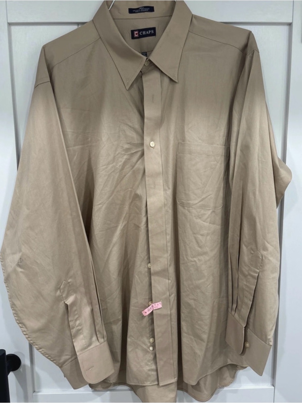 Chaps Men's Long Sleeve Dress Shirt in Beige